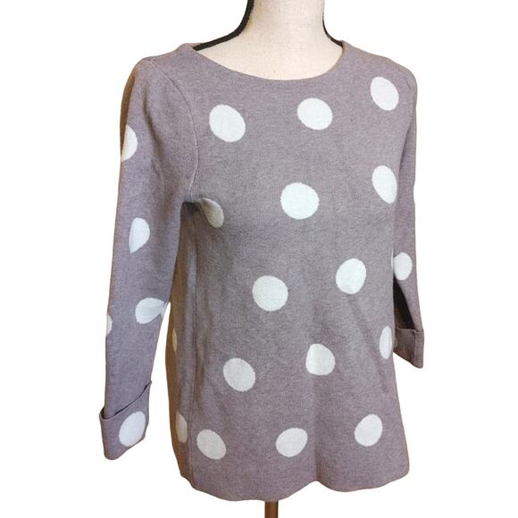 Cynthia Rowley Size Small Light Purple White Polka Dot Sweater Soft Casual S - Picture 1 of 14